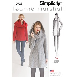 Simplicity Sewing Pattern 1254: Misses' Leanne Marshall Easy Lined Coat or Jacket, Size D5, Paper White, (4-6-8-10-12)
