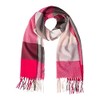 camel active Women's Soft Woven Scarf with Checked Pattern, Pink-Grey