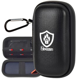 Case Compatible with SanDisk Extreme Portable External SSD 500GB 1TB 2TB 4TB Solid State Drive, Fireproof& Waterproof Dual-Zip Travel Cable Organizer with Memory Card Slots, Storage Pouch Only (Black)