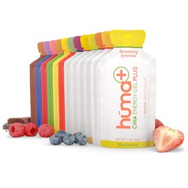 Huma Plus (Double Electrolytes) Chia Energy Gel, Variety Pack - Stomach Friendly, Real Food Energy Gels (6 Original and 6 Plus Gels)