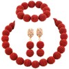 aczuv Nigerian Wedding African Beads Jewelry Set Women Simulated Pearl