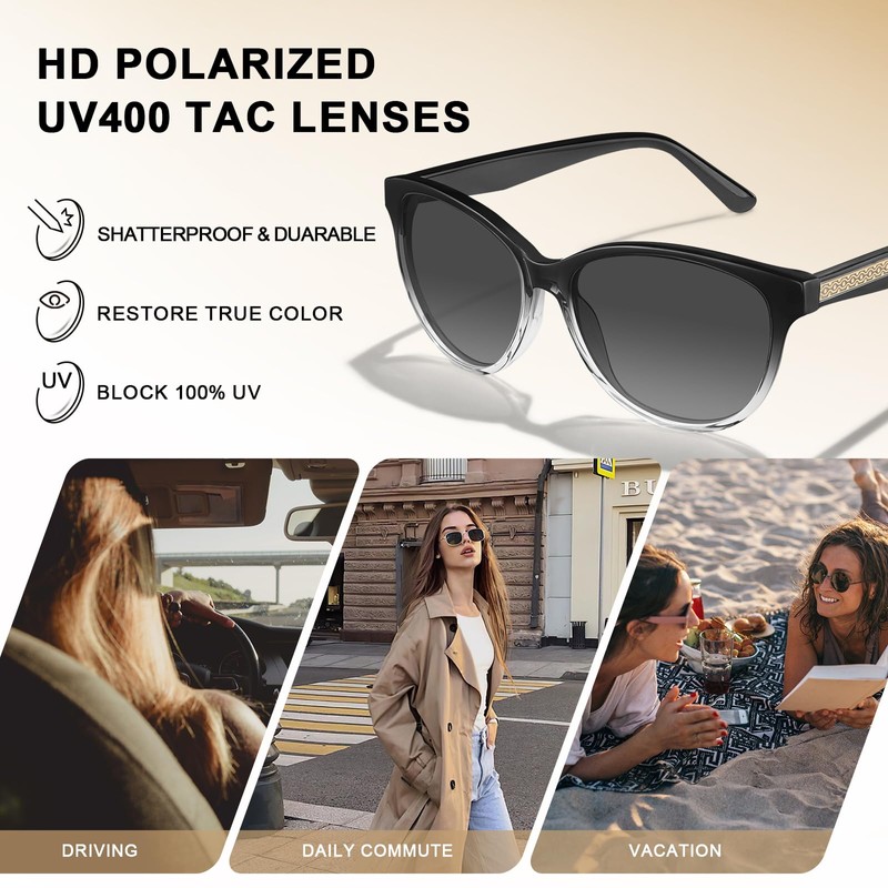 CARFIA Mirrored Women's Sunglasses Polarised UV400 Women's Glasses, M1 polished