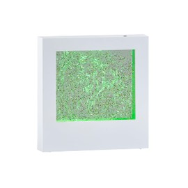 Adesso SL3984-02 Simplee Novelty RGB LED Mood Box for Table or Hanging Mount, Gallery Wall Lighting, Swirling Color Changing Glitter, 8 Feet, White Frame