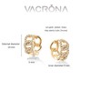 VACRONA Cubic Zirconia Huggie Earrings 14k Gold Plated Tiny Chain