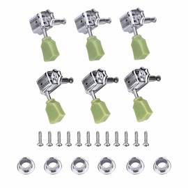 3 Pairs Tuning Key Buttons Tuning Machine Heads 3R 3L Silver String Tuning Pegs for Gibson Folk/Electric Guitar
