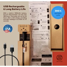 SUVVA New SUVVA Pro Smart Wireless Meat Thermometer Long Range BBQ Oven Wood Case