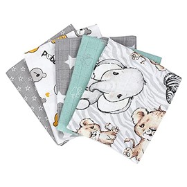 TupTam Baby Muslin Squares Printed, 70x80, 5 or 10 pieces, Unisex 6, 10er Pack