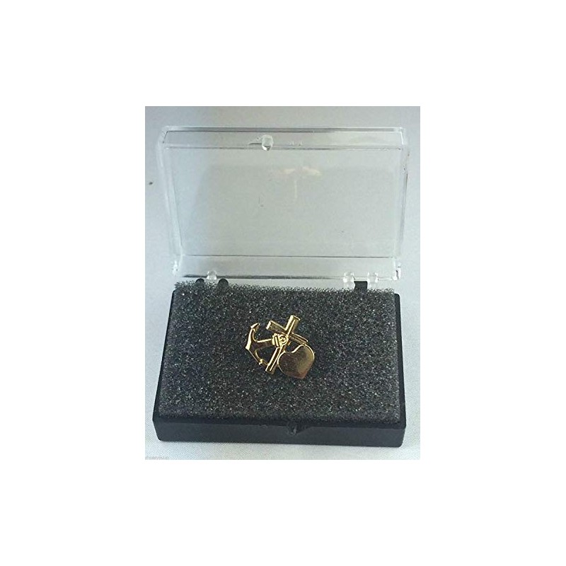 Freemason Faith, Hope & Charity Gold Plated Enamel Lapel Pin