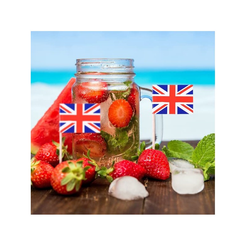 100pcs Mini UK Flags Union Jack Cocktail Sticks Cupcake Toppers