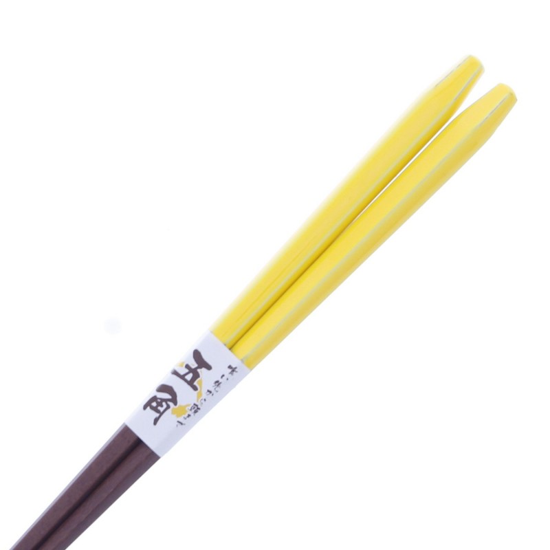 Ishida Frappe Pentagon Chopsticks Made in Japan Yellow 9.1 inches