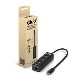 Club3D CSV-1549 USB Type-C 3.2 Gen1 to 3 Port USB Type-A Hub with Gigabit Ethernet