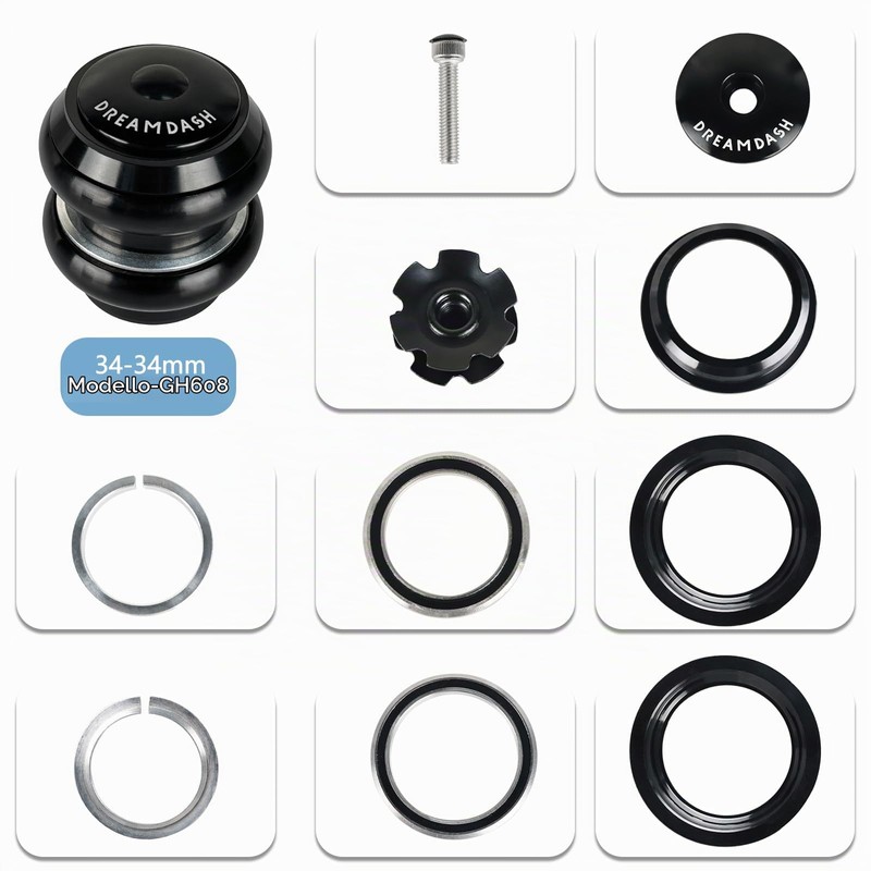 DREAMDASH Serie Sterzo 1-1/8", EC34/28.6 EC34/30, Cuscinetti a Cartuccia a