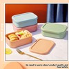 Layhit 4 Pcs Silicone Bento Box Reusable 3 Compartment Silicone