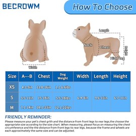 BECROWM - Silla de ruedas para perros para patas traseras, carrito de ruedas ligero para perros con patas traseras para discapacitados, a...