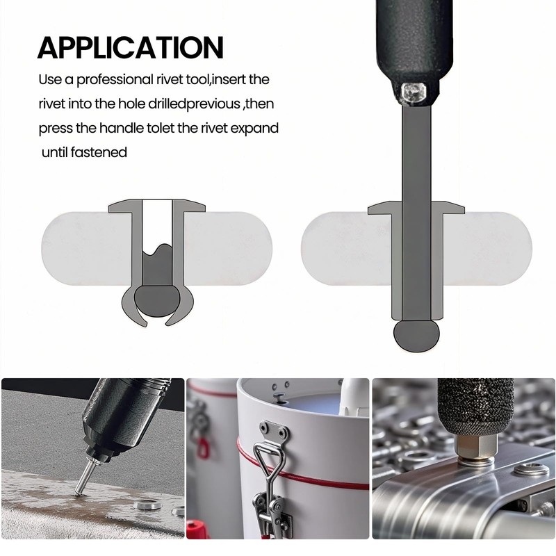 BNUOK 110pcs 3/16" x1" Aluminum Blind Rivets, 4.8 x 25mm