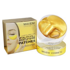 MAVENI Gold Under Eye Patches-60 Pcs Eye Masks | Anti-Aging |Boost Lift & Firm the Look of the Eye Area |Eye Patches for Puffiness,Bags,Dark Circles (60 Count (Pack of 1), Under Eye Patches)