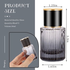 Gsteng 30ml Glass Perfume Atomizer Bottles, 2pcs Empty Perfume Bottle, Black Perfume Spray Bottle,Portable Cologne Atomizer,Travel Perfume Atomizer Refillable.(2pcs)