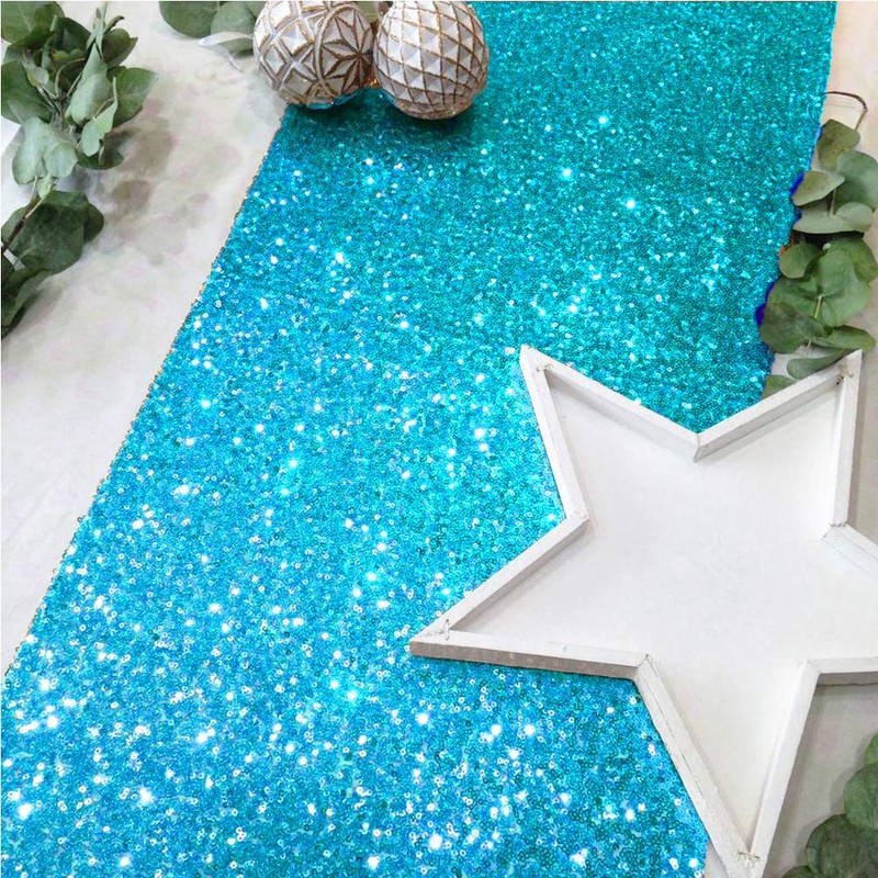 Time to Sparkle 12x108inch Glitter Sequin Table Runner Chair Sashes