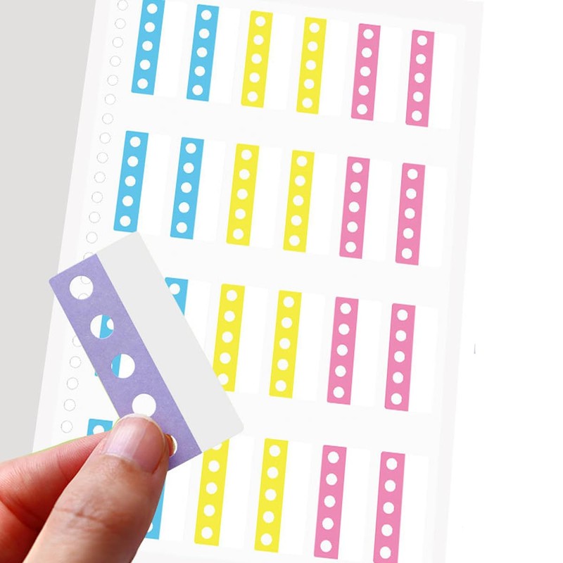 Tsukitoy Punch Hole Reinforced Seals, Transparent Seal Book, Filing Seals,