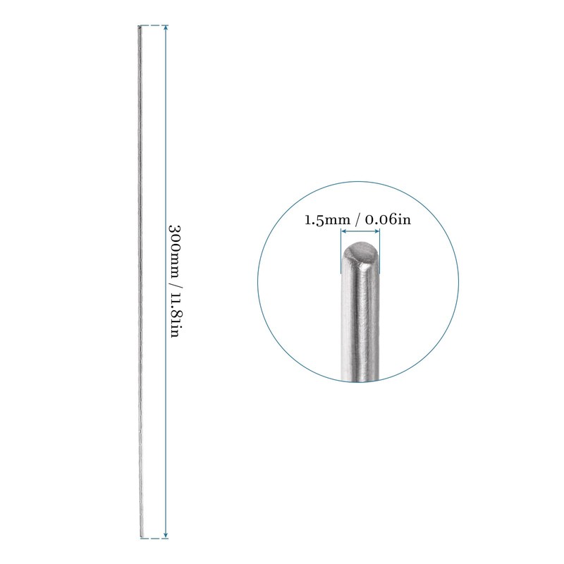 QUARKZMAN 300mm x 1.5mm 304 Stainless Steel x 10pcs Linear