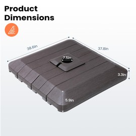 JOINHOM Cantilever Offset Patio Umbrella Base, 220 LBS Heavy Duty Patio Umbrella Base for Offset Cantilever Umbrella, Water &Sand Filled Weighted Base,Brown