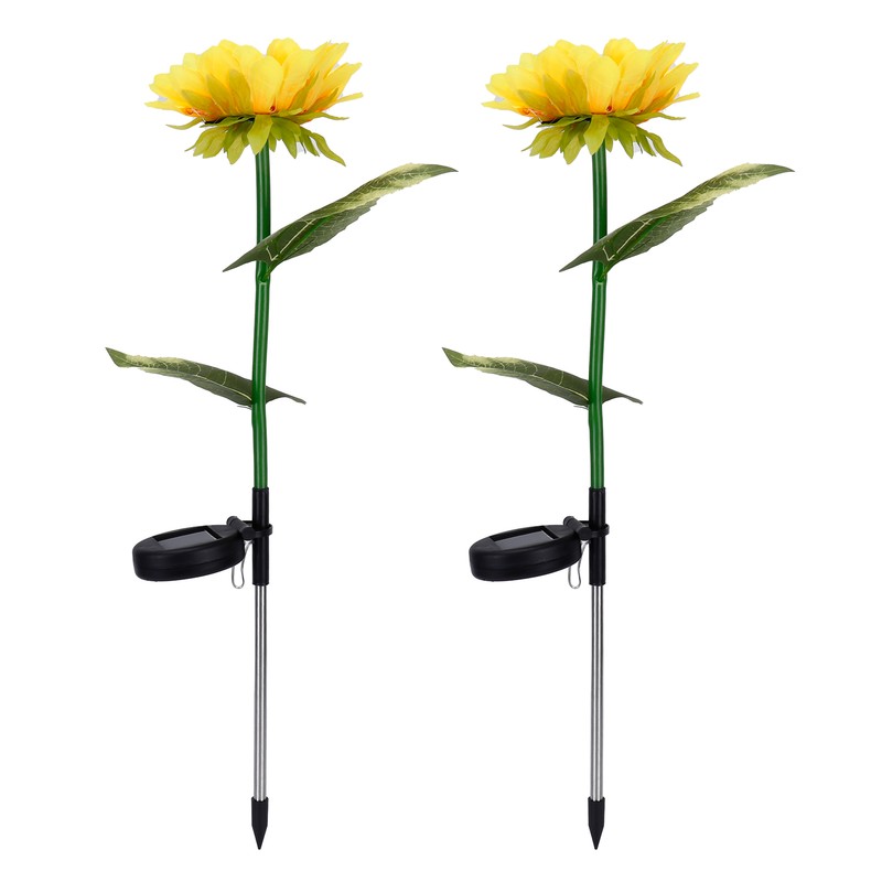 2Pcs Solar Powered LED Lamp Artificial Flower Light Garden Courtyard