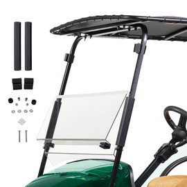 ProFX Golf Cart Windshield Compatible with EZGO TXT | Fold Down Design | Fits 1995-2013 E-Z-GO TXT Models with 3/4 inch Front Struts | Made in America (Clear)