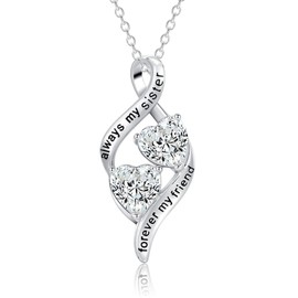CERSLIMO Mother's Day Gifts for Mum, Chain 925 Silver Jewellery Gift for Mother/Sister/Daughter/Girlfriend/Wife Christmas with Gift Box, Heart Cubic Zirconia Pendant Necklace Women Girls Birthday