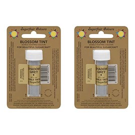2 x Sugarflair Shadow Grey Edible Blossom Tint Food Colour Colouring Dust Powder