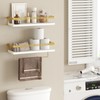 YGEOMER Floating Shelves for Bathroom Organizer Over Toilet,Wall Mounted Bathroom