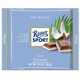 Ritter Sport Chocolate, Coconut, 3.5 Ounce (Pack of 12)