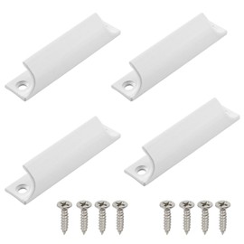 Cupboard Door Handles,4 PCS Kitchen Cabinet Door Handles Aluminium Alloy Sliding Doors Handle White Recessed Finger Pulls for Cupboards Drawers and Windows Screw Fixation Hardware