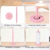 Pink Paper Towel Holder Countertop with 2 Hooks, Stainless Steel,