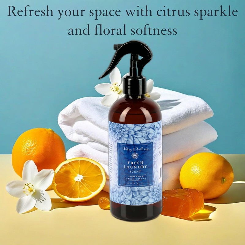Abbey & Sullivan Linen Spray, Fresh Laundry Scent with Fresh