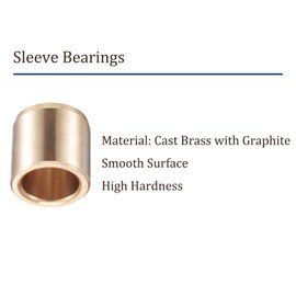Kozelo 2 Pack Sleeve Bearings - [10mm x 14mm x 10mm] Oilless Brass Bushing for Machines | Gold Tone