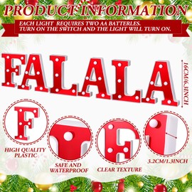 Honoson 6 Pcs Christmas Indoor Decorations, Christmas Lights Sign Fa-la-la LED Neon Sign Marquee Lights for Xmas Home Kitchen Fireplace Tabletop Party Decoration