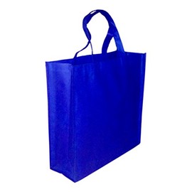 5 Pack BLUE Promo Tote Bags Reusable Grocery and Travel Totes or Party Favor Gift Bags (Blue)