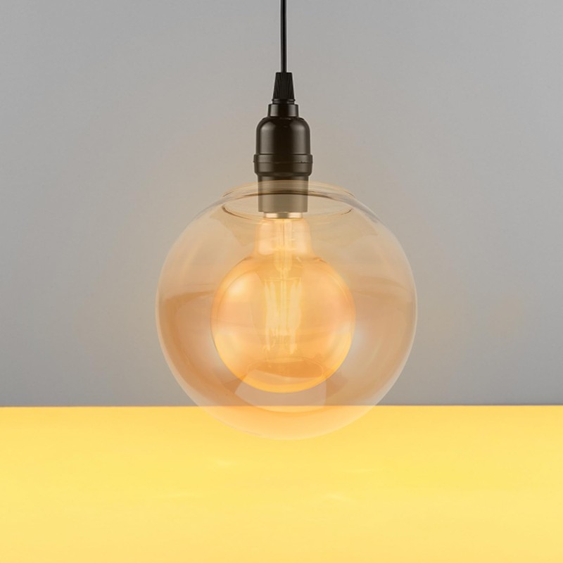 Levemolo Globe Glass Lamp Shade Amber Replacement for Pendant Lamp