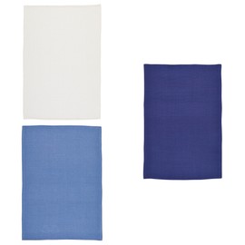 KitchenCraft Super-Absorbent 100% Cotton Waffle-Weave Tea Towels, 70 x 47 cm - 'Blues' (Set of 3)