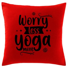 Hippowarehouse Worry less, go yoga more Printed bedroom accessory cushion cover case 41x41cm