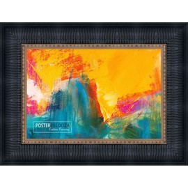 Poster Palooza A3 16.5x11.7 Ornate Black Complete Wood Picture Frame with UV Acrylic Plexiglass, Foam Board Backing & Hardware Included