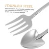KICHOUSE 2pcs Stainless Steel Shovel Design Cutlery Set Multipurpose Fork