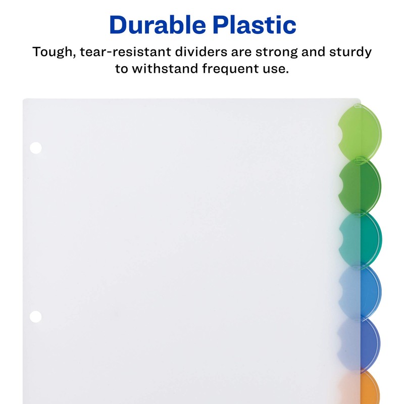 Avery Insertable Style Edge Plastic Dividers for 3 Ring Binders,