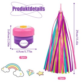 TidySphere 1 Pair of Children's Bicycle Streamer, Bicycle Bell Handlebar Fringes, Bicycle Accessories for Children, Colourful Bands as Decoration for the Handlebars of Scooters, Children's Bicycle