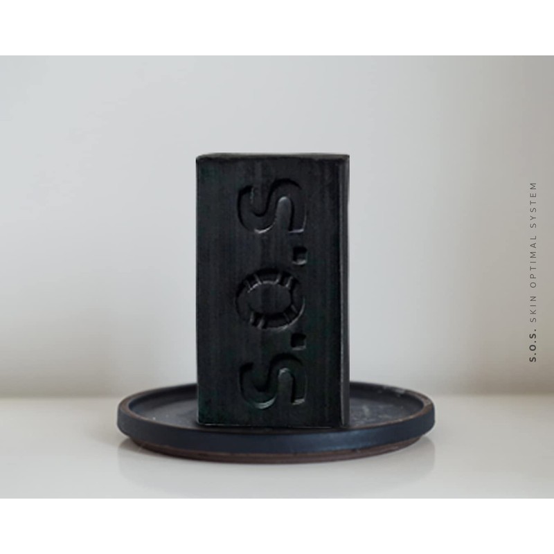 ANTIGUA BOTICA, S.O.S SKIN OPTIMAL SYSTEM, Binchotan Charcoal Facial Soap|