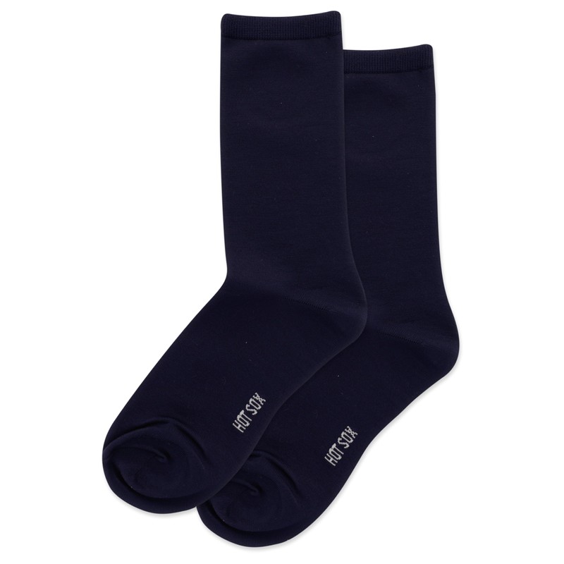 Hot Sox Women's Solid Trouser Crew Socks-1 Pair Pack-Casual Fashion