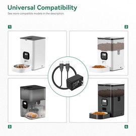 FITE ON UL Listed 5V Charger + USB Power Cord Compatible with VOLUAS DY001 Cat Feeder Pet Food Dispenser