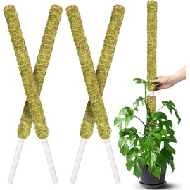 WEMOSS Natural Stackable Moss Pole for Plants Monstera, Forest Moss Sticks, Monstera Plant Support, Handmade Plant Stakes for Indoor Plants for Potted Plant to Grow Upward (4Pcs)