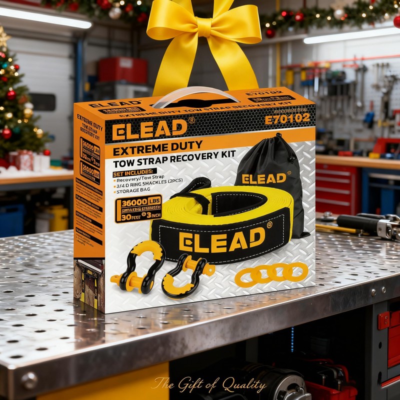 3" x 30Ft Recovery Tow Strap Heavy Duty with Hooks