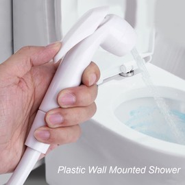 VINGVO Handheld Bidet Sprayer, Portable Toilet Water Sprayer, Plastic, White, Modern, Wall Mount, Multi-functional, Powerful Jet Rinsing